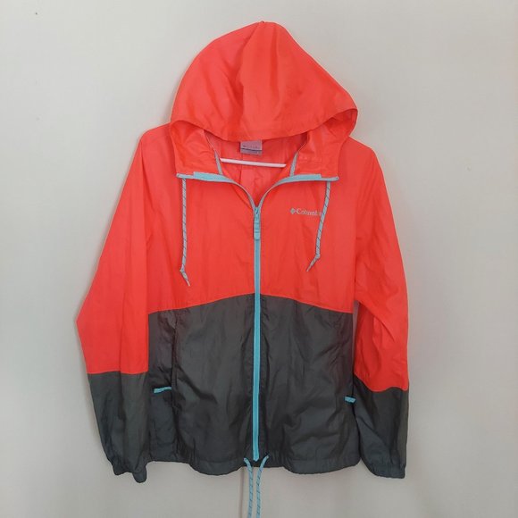 Red and Grey Small Columbia Rain Jacket - Picture 1 of 4